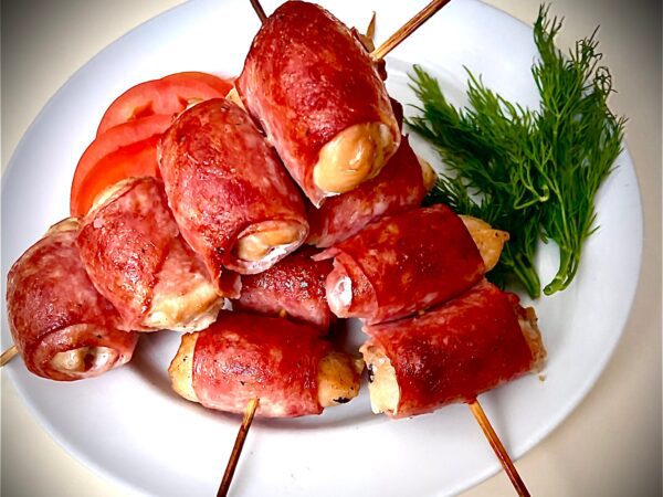 Шашлык из филе птицы в грудинке 130 г.